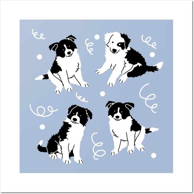 Border Collie Puppies Wall Art by Wlaurence